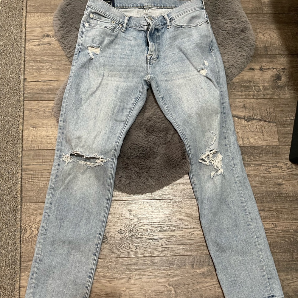Blue ripped jeans